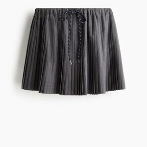 Divided Charcoal Pleated Mini Skirt